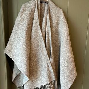 Auxiliary Grey Wool Shawl From Aritzia